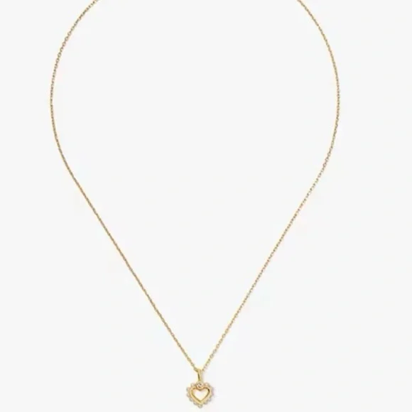 Kate Spade Gold and Pearl Heart Necklace - Picture 4 of 6